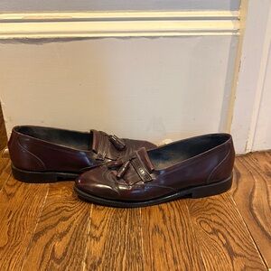 Men's Tassel Loafers in Burgundy Leather